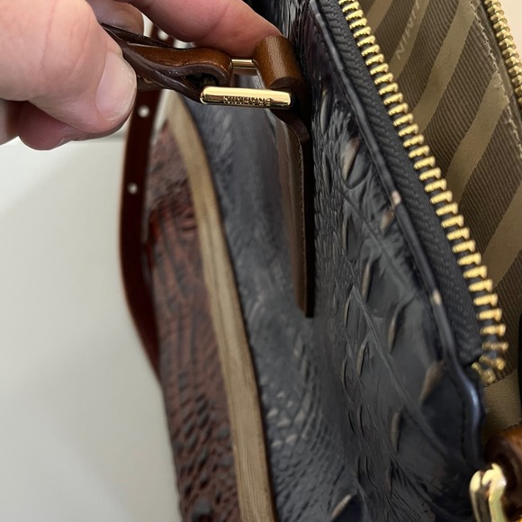 Brahmin Duxbury Medium Satchel Bag in Blue and Pecan - Picture 8 of 8